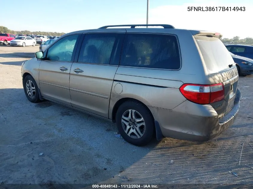 5FNRL38617B414943 2007 Honda Odyssey Ex-L