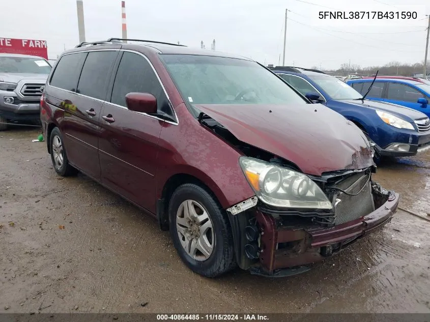 2007 Honda Odyssey Ex-L VIN: 5FNRL38717B431590 Lot: 40864485