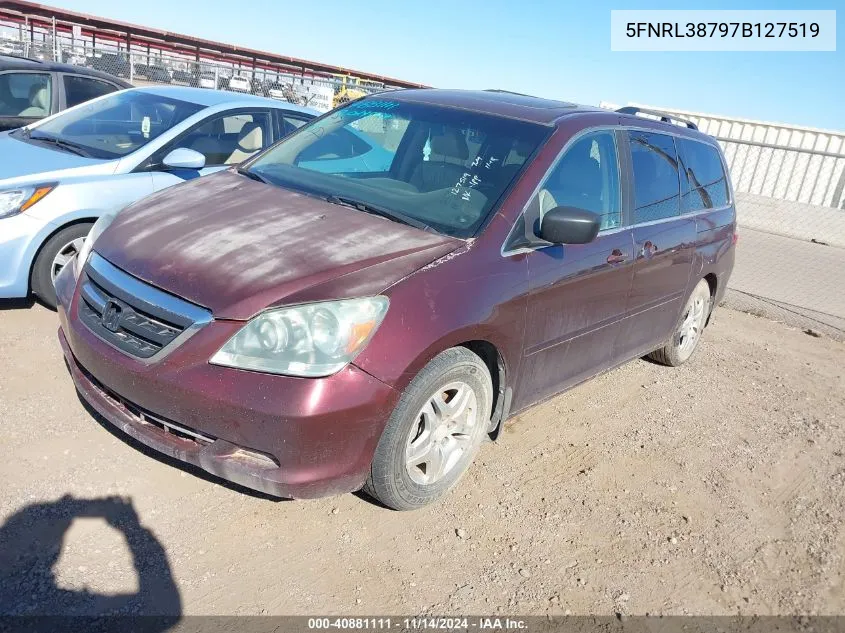 2007 Honda Odyssey Ex-L VIN: 5FNRL38797B127519 Lot: 40881111