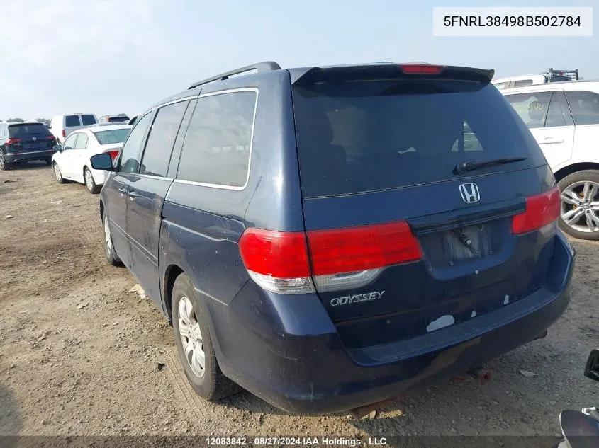 5FNRL38498B502784 2008 Honda Odyssey