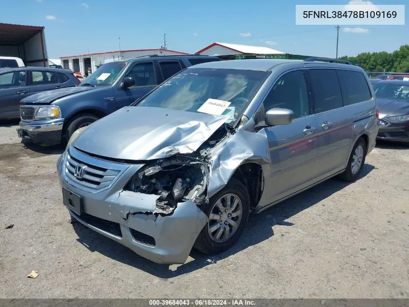 2008 Honda Odyssey Ex VIN: 5FNRL38478B109169 Lot: 39684043