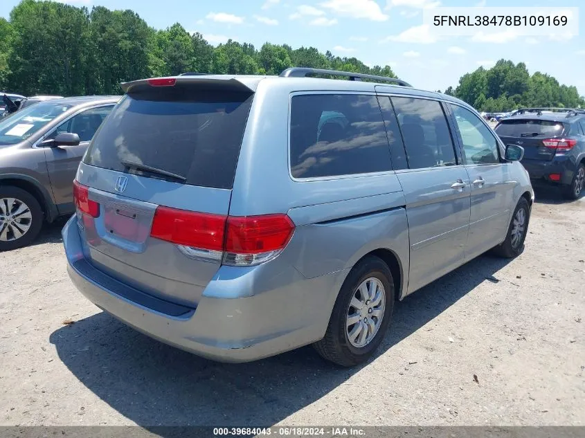 2008 Honda Odyssey Ex VIN: 5FNRL38478B109169 Lot: 39684043