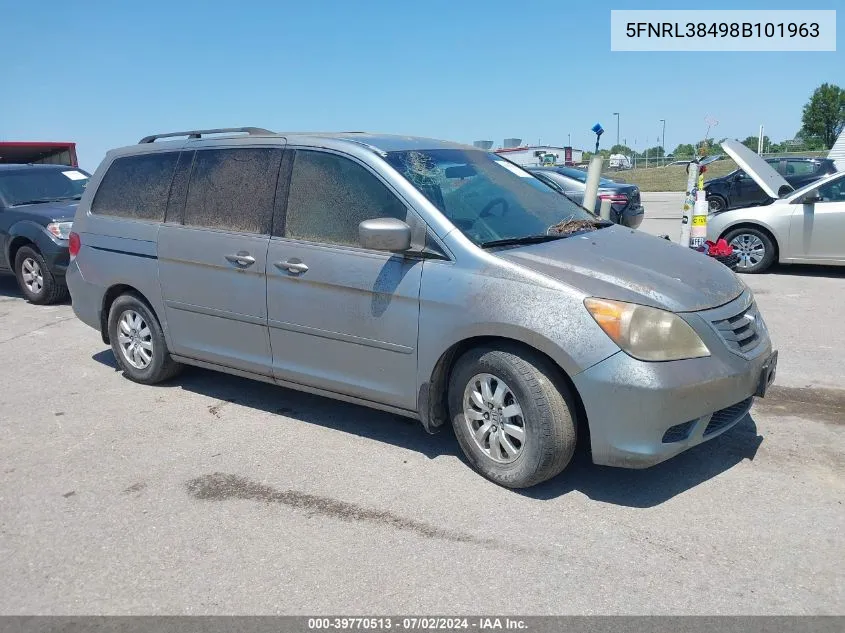 2008 Honda Odyssey Ex VIN: 5FNRL38498B101963 Lot: 39770513