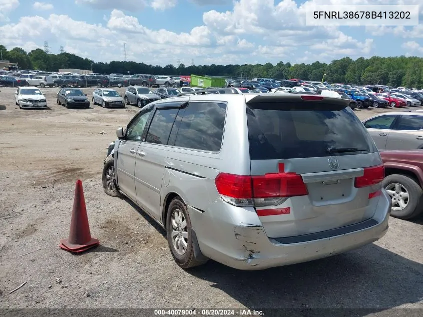 5FNRL38678B413202 2008 Honda Odyssey Ex-L