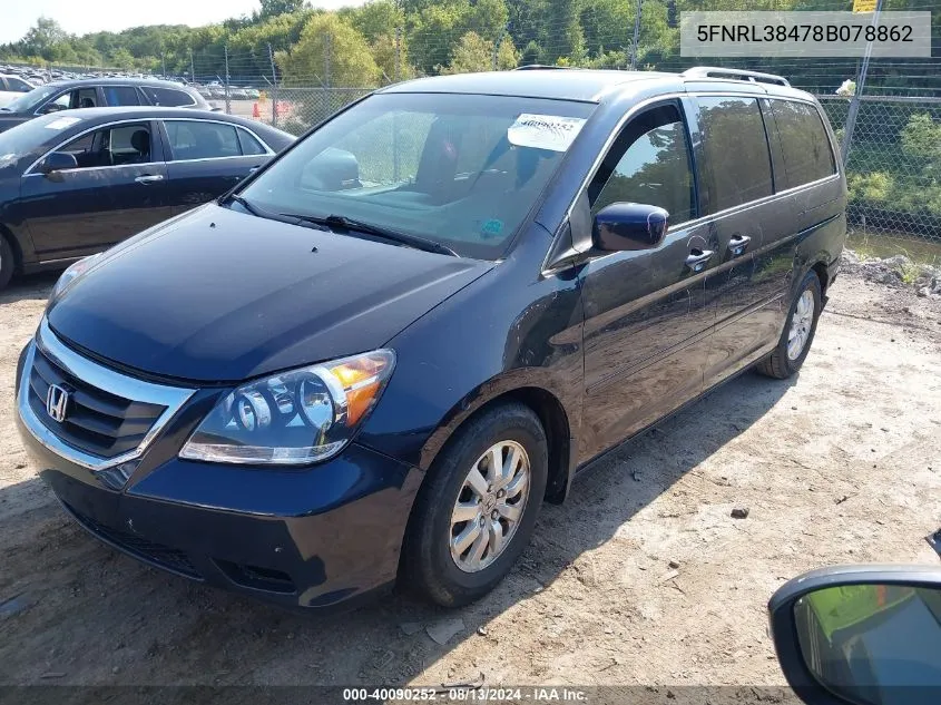 2008 Honda Odyssey Ex VIN: 5FNRL38478B078862 Lot: 40090252