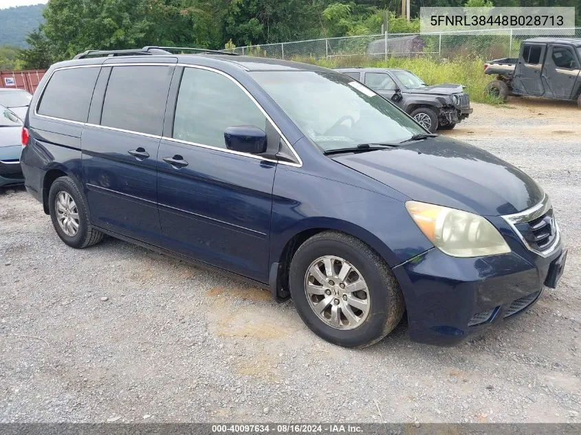 2008 Honda Odyssey Ex VIN: 5FNRL38448B028713 Lot: 40097634