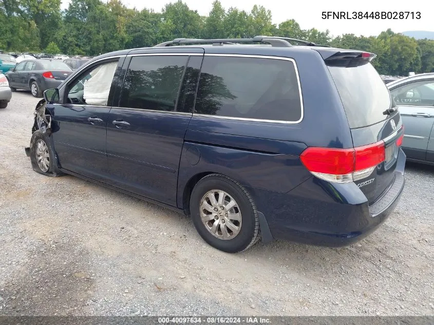 2008 Honda Odyssey Ex VIN: 5FNRL38448B028713 Lot: 40097634