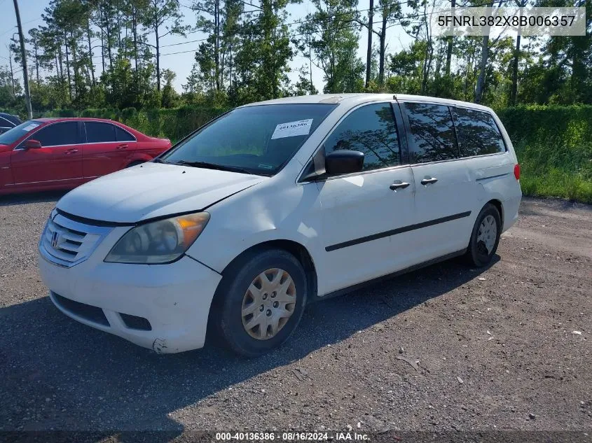 5FNRL382X8B006357 2008 Honda Odyssey Lx