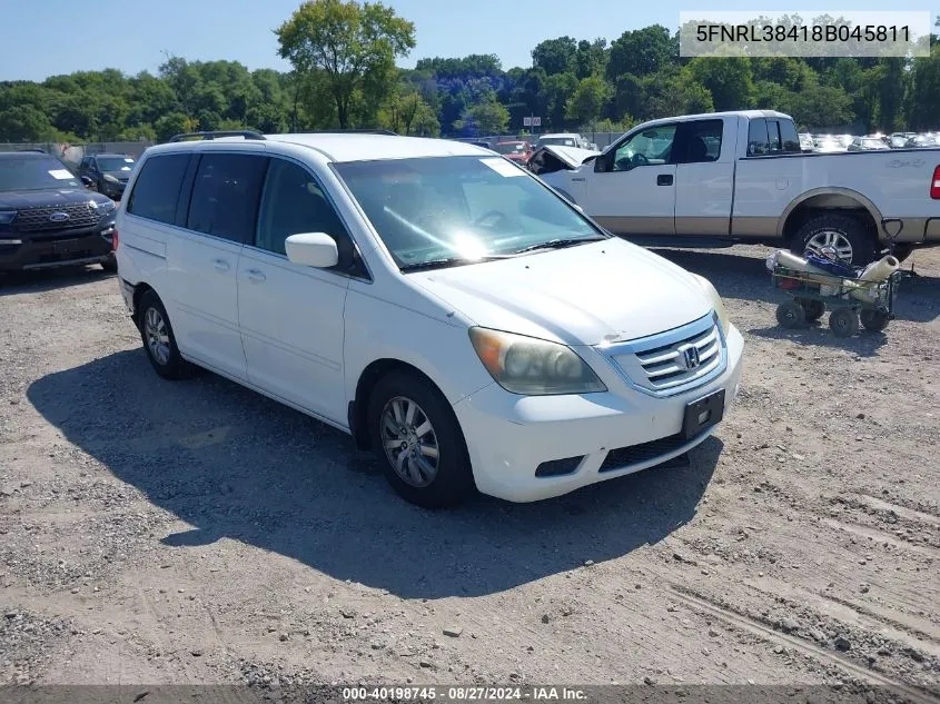 2008 Honda Odyssey Ex VIN: 5FNRL38418B045811 Lot: 40198745