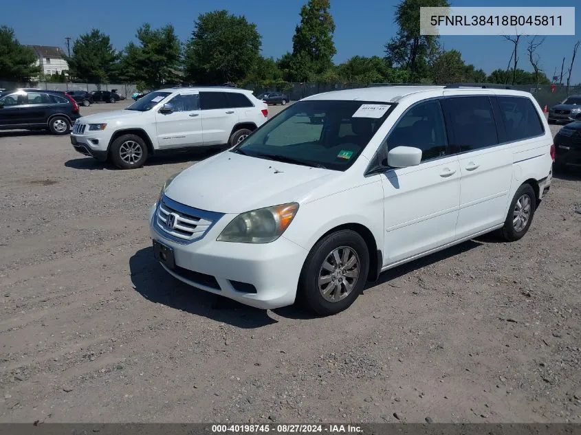 2008 Honda Odyssey Ex VIN: 5FNRL38418B045811 Lot: 40198745