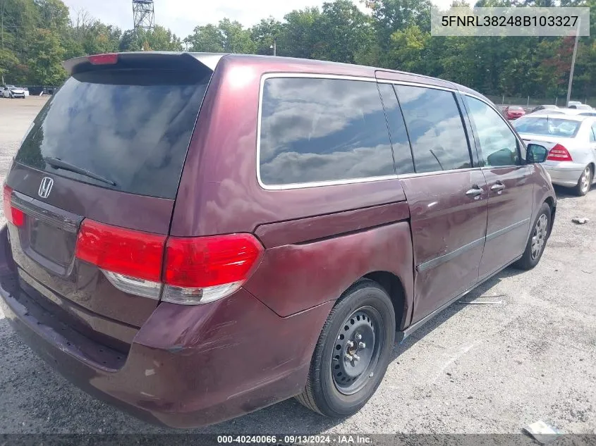 5FNRL38248B103327 2008 Honda Odyssey Lx