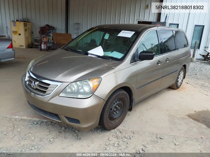 5FNRL38218B018302 2008 Honda Odyssey Lx