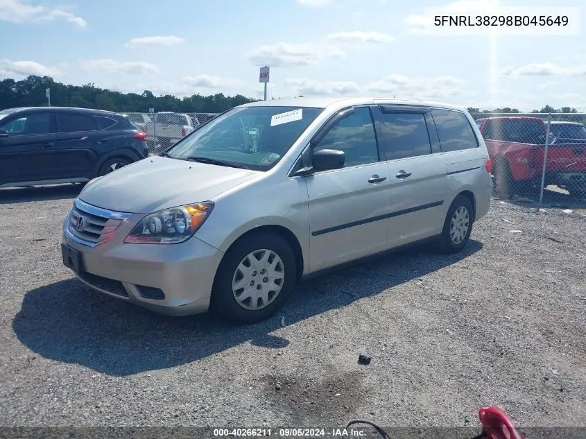 5FNRL38298B045649 2008 Honda Odyssey Lx