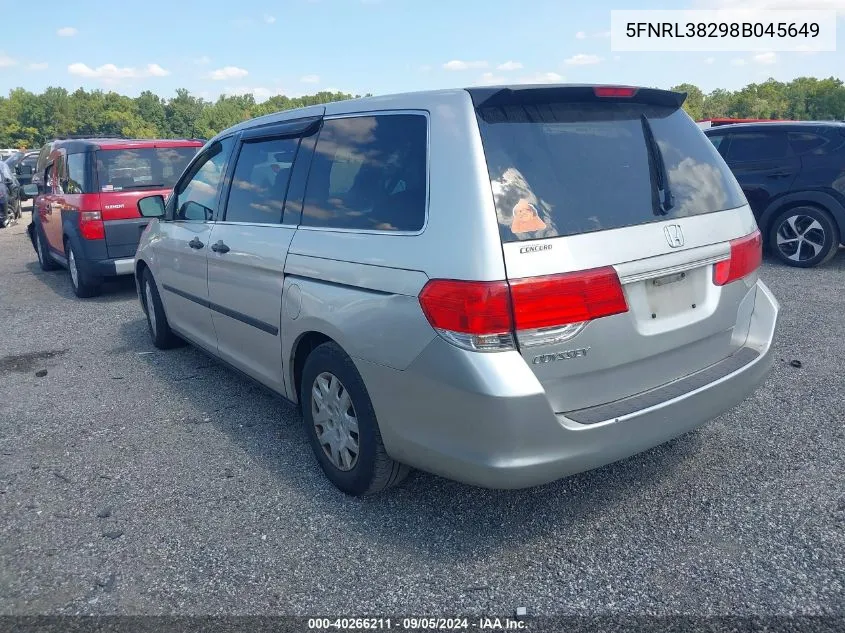 5FNRL38298B045649 2008 Honda Odyssey Lx