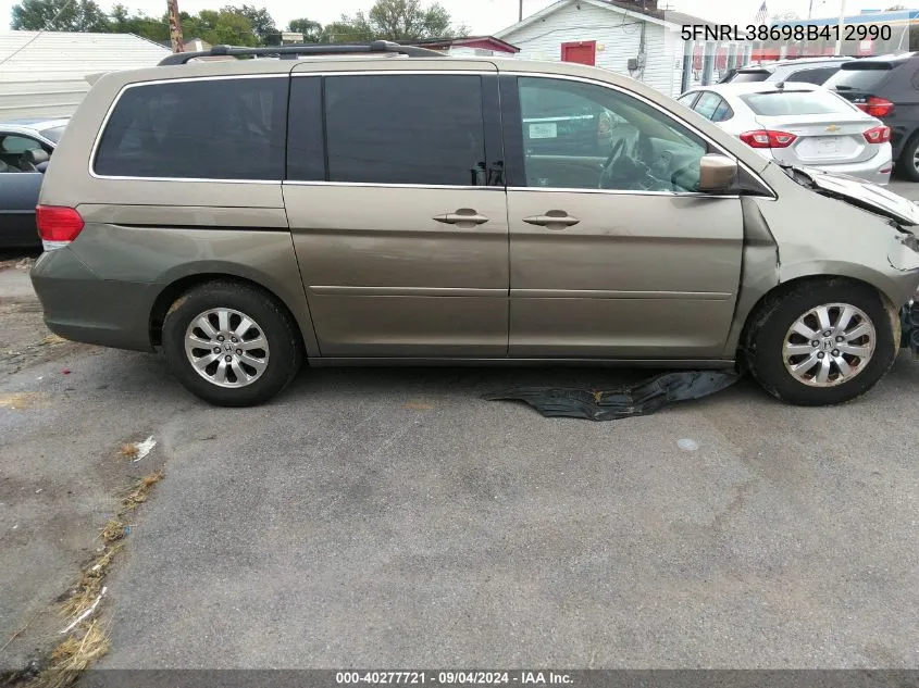 2008 Honda Odyssey Ex-L VIN: 5FNRL38698B412990 Lot: 40277721