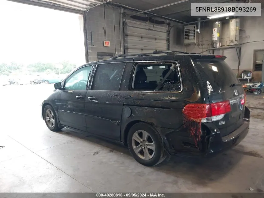 2008 Honda Odyssey Touring VIN: 5FNRL38918B093269 Lot: 40280815