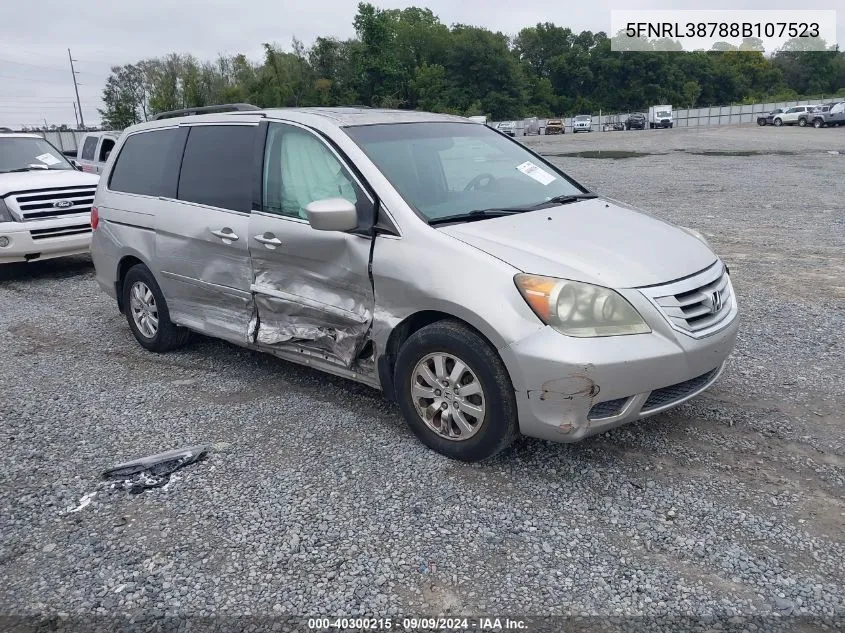 2008 Honda Odyssey Ex-L VIN: 5FNRL38788B107523 Lot: 40300215