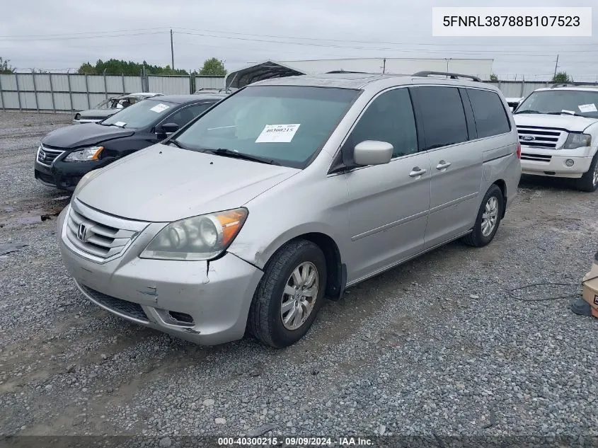 5FNRL38788B107523 2008 Honda Odyssey Ex-L