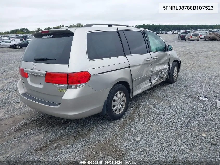 5FNRL38788B107523 2008 Honda Odyssey Ex-L