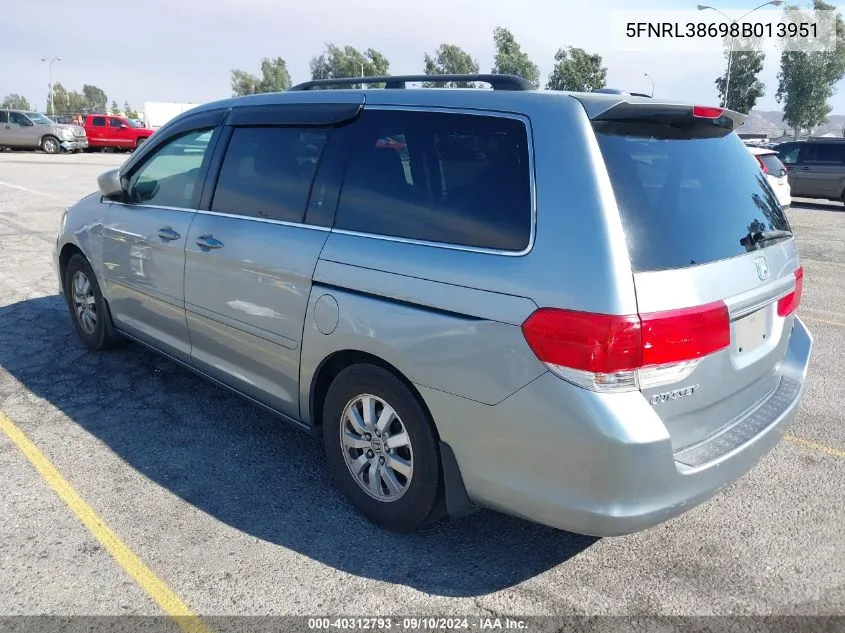 5FNRL38698B013951 2008 Honda Odyssey Ex-L