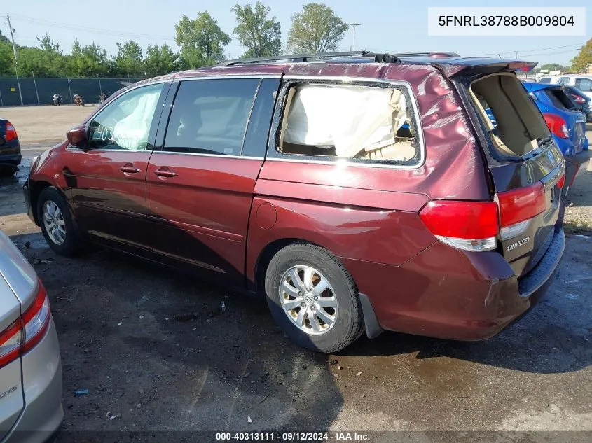 2008 Honda Odyssey Ex-L VIN: 5FNRL38788B009804 Lot: 40313111