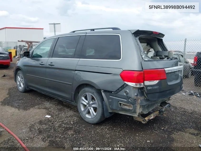 5FNRL38998B094492 2008 Honda Odyssey Touring