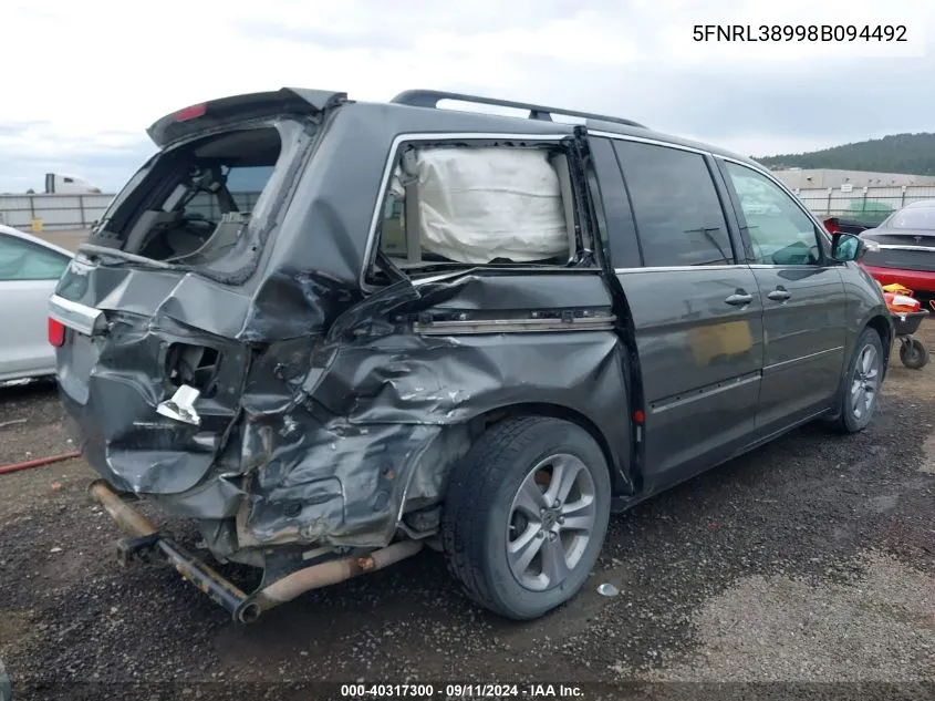 5FNRL38998B094492 2008 Honda Odyssey Touring