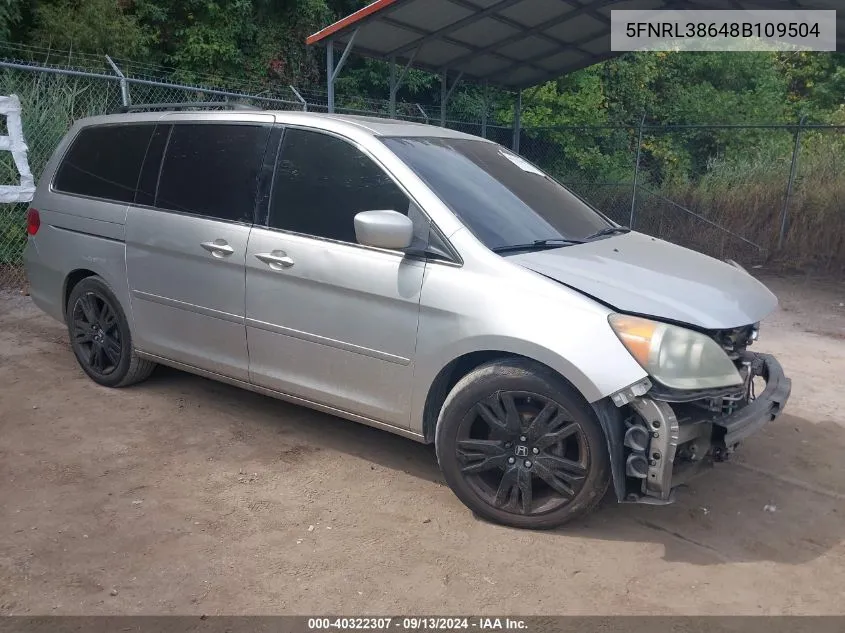 2008 Honda Odyssey Exl VIN: 5FNRL38648B109504 Lot: 40322307