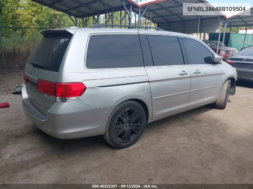 2008 Honda Odyssey Exl VIN: 5FNRL38648B109504 Lot: 40322307