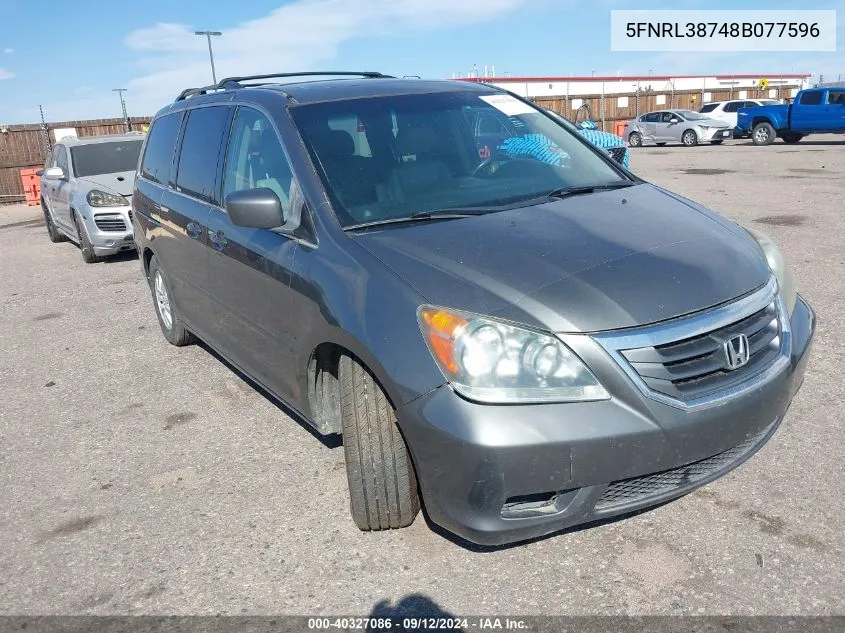 5FNRL38748B077596 2008 Honda Odyssey Exl