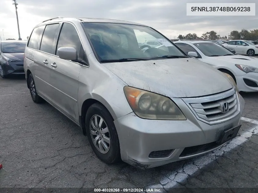 5FNRL38748B069238 2008 Honda Odyssey Ex-L