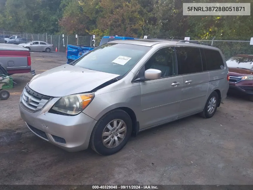 5FNRL38728B051871 2008 Honda Odyssey Ex-L