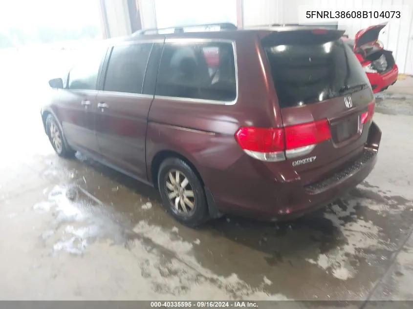 5FNRL38608B104073 2008 Honda Odyssey Ex-L