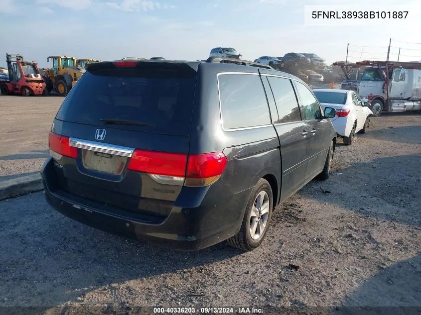 5FNRL38938B101887 2008 Honda Odyssey Touring