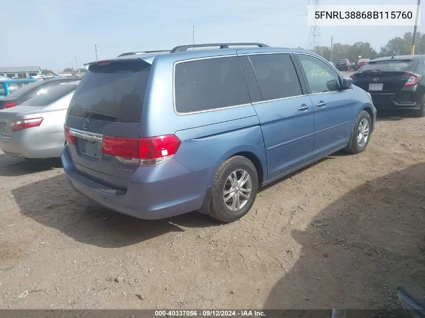 5FNRL38868B115760 2008 Honda Odyssey Touring