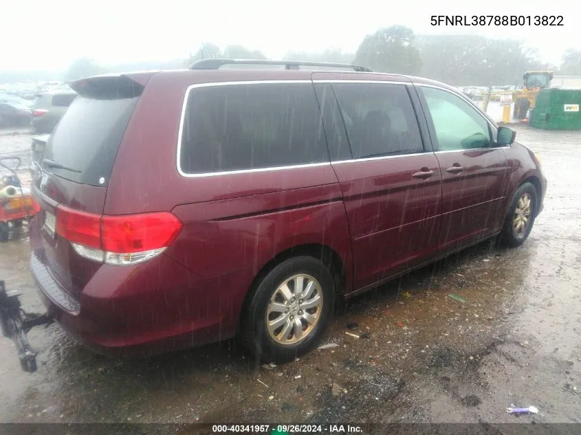 5FNRL38788B013822 2008 Honda Odyssey Ex-L