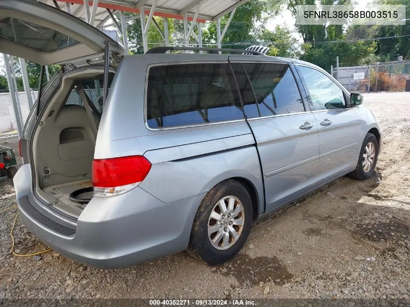 2008 Honda Odyssey Ex-L VIN: 5FNRL38658B003515 Lot: 40352271