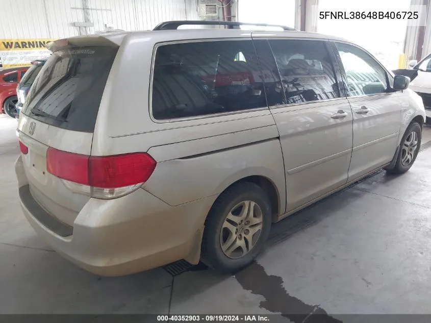 5FNRL38648B406725 2008 Honda Odyssey Ex-L