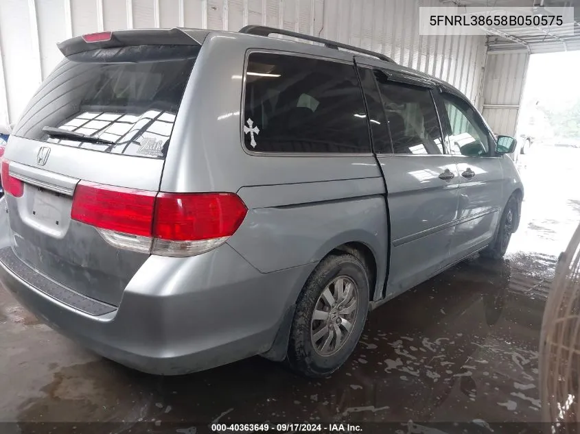 2008 Honda Odyssey Ex-L VIN: 5FNRL38658B050575 Lot: 40363649