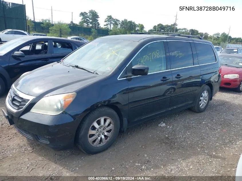 5FNRL38728B049716 2008 Honda Odyssey Ex-L