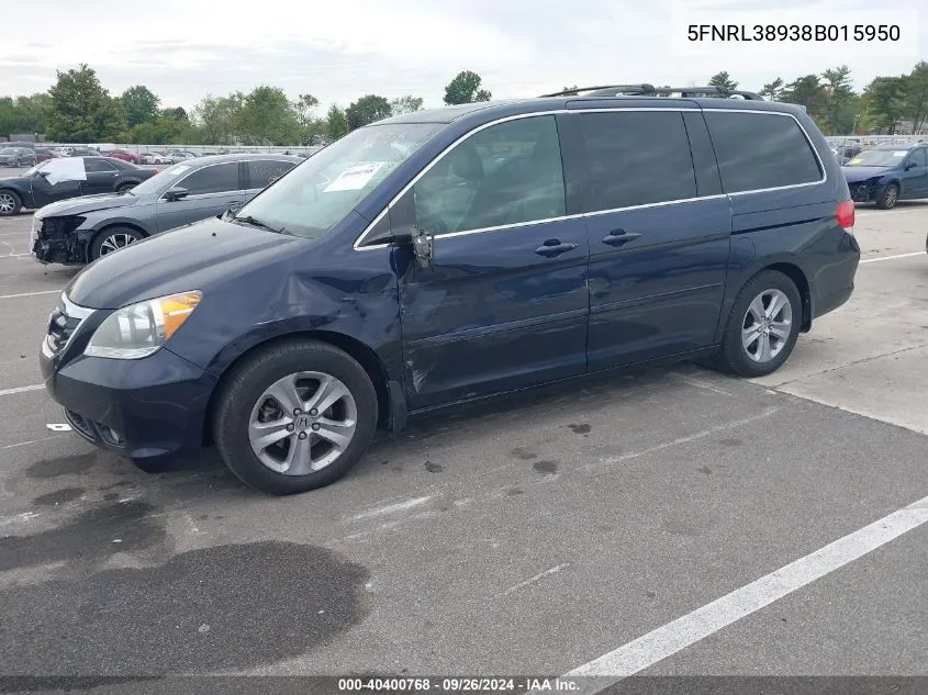 2008 Honda Odyssey Touring VIN: 5FNRL38938B015950 Lot: 40400768