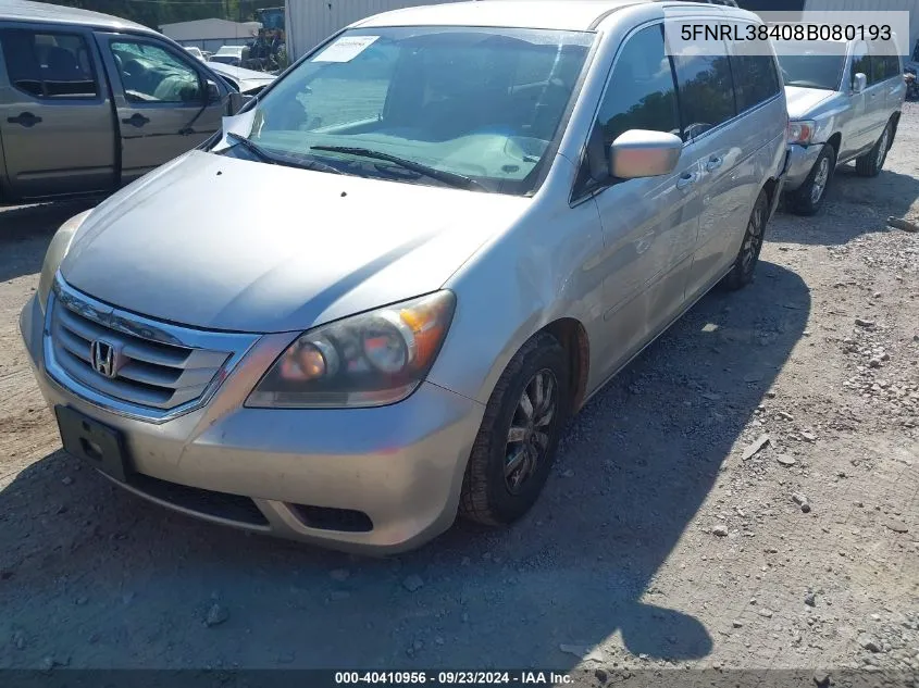 5FNRL38408B080193 2008 Honda Odyssey Ex