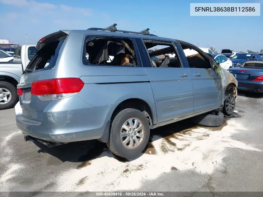 5FNRL38638B112586 2008 Honda Odyssey Ex-L