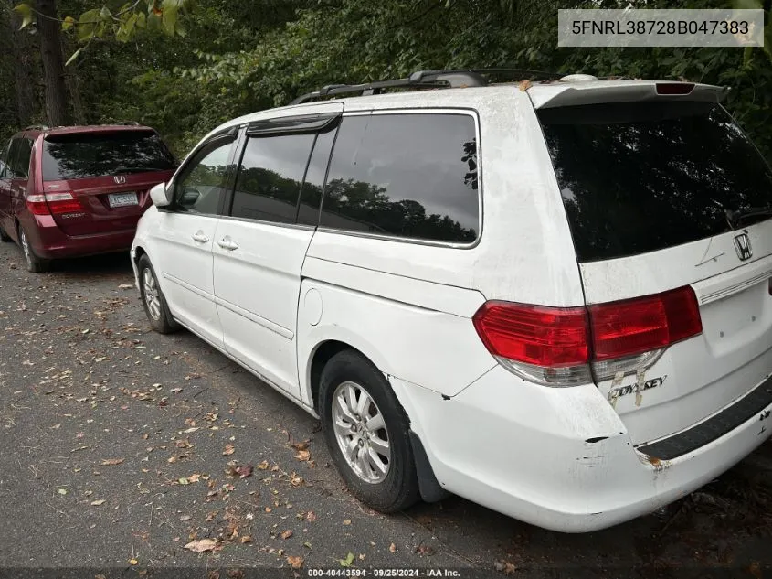 2008 Honda Odyssey VIN: 5FNRL38728B047383 Lot: 40443594