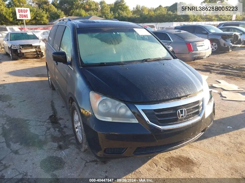 2008 Honda Odyssey Exl VIN: 5FNRL38628B005223 Lot: 40447547