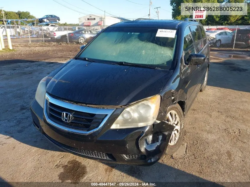 2008 Honda Odyssey Exl VIN: 5FNRL38628B005223 Lot: 40447547