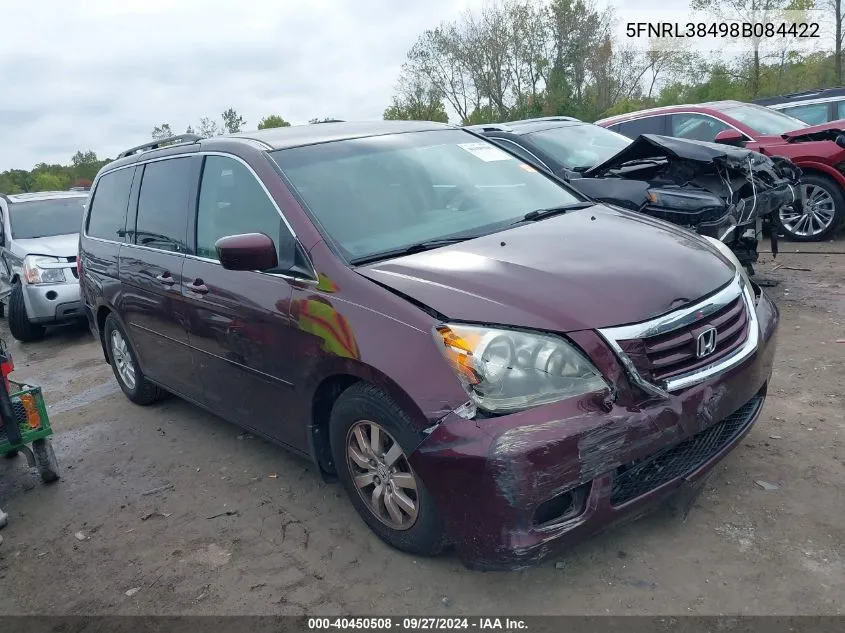 5FNRL38498B084422 2008 Honda Odyssey Ex