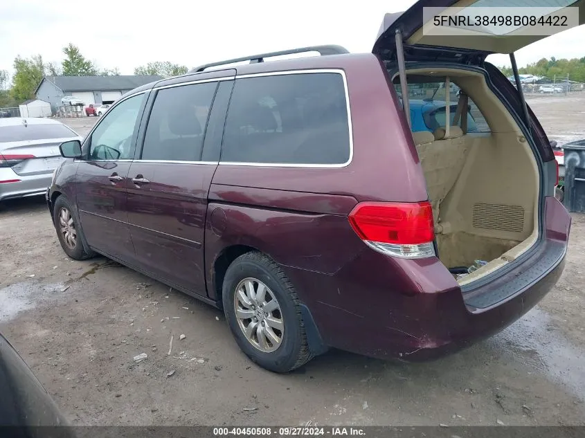 2008 Honda Odyssey Ex VIN: 5FNRL38498B084422 Lot: 40450508