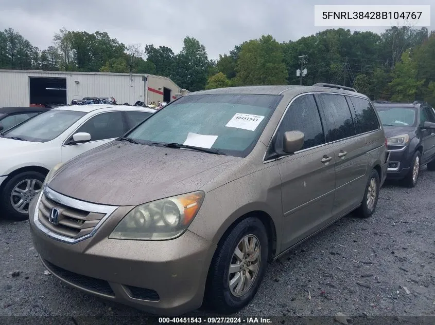 5FNRL38428B104767 2008 Honda Odyssey Ex