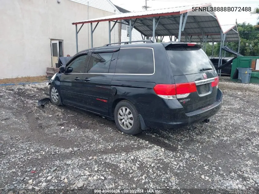 2008 Honda Odyssey Touring VIN: 5FNRL38888B072488 Lot: 40455606